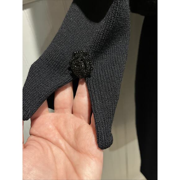 Vtg St John Evening 2pc Skirt Suit Black Santana Knit Button Front Jacket Size 2 - Picture 8 of 8